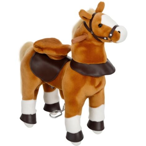 Porteur cheval pour enfant +3 ans cheval debout en peluche