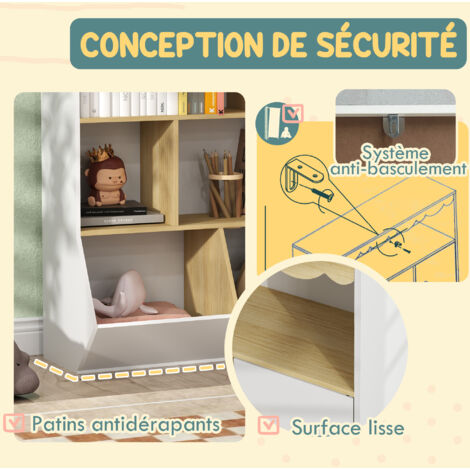 HOMCOM Bibliothèque Banc 2 en 1 avec 5 Compartiments de Rangement et 2 Coussins étagère de Rangement Livres 108 x 30 x 60 cm Blanc Gris HOMCOM Bibliothèque Banc 2 en 1 avec 5 Compartiments de Rangement et 2 Coussins étagère de Rangement Livres 108 x 30 x 60 cm Blanc Gris