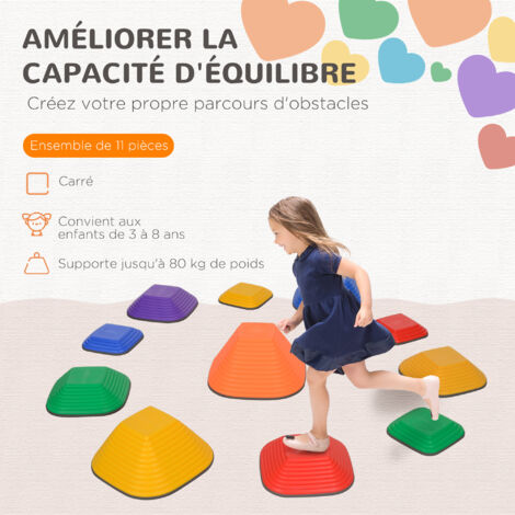 Pierres D'équilibre Pour Enfants Avec Lumières Et Musique - 6 Pièces - Parcours De Motricité Intérieur/extérieur