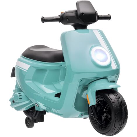 Aiyaplay – Scooter électrique enfant 6V 25W – 2 vitesses 1,5-3 km/h – Effets sonores et lumineux – Roues stabilisatrices amovibles – Vert
