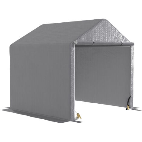 Abri de jardin rangement extérieur en PE résistant aux UV gris dim. 2L x 2l x 2H m