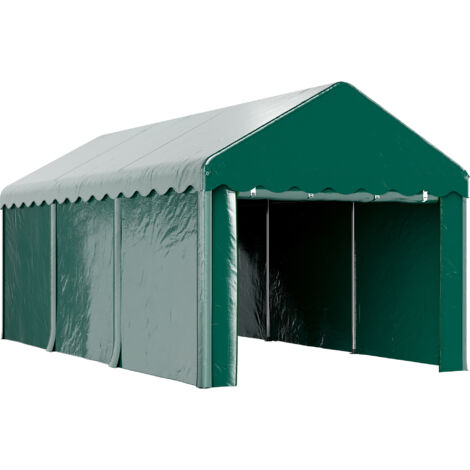 Carport tente de garage 3 x 6 m abri voiture exterieur avec 2 portes enroulables PE vert