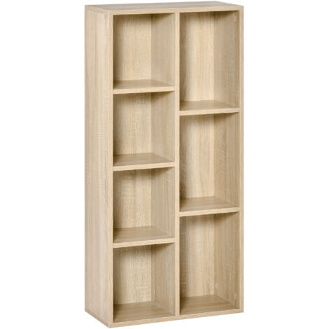 Homcom – Bibliothèque étagère cube 7 compartiments 50 cm L x 24 cm P x 106 cm H en panneau de particules – Sangles anti-basculement incluses (1/5)