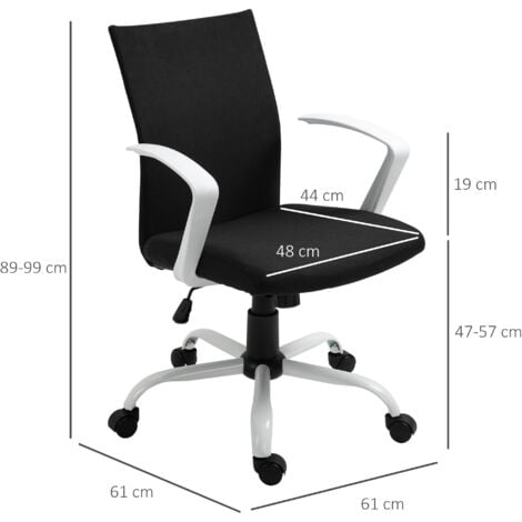 Chaise de bureau ergonomique hauteur réglable pivotante 360° piètement acier blanc lin noir