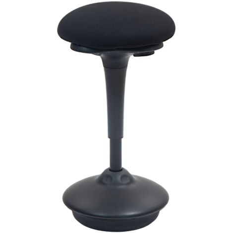 Homcom – Tabouret de bureau debout réglable 70-90 cm – Rotation 360° – Coussin mousse confortable – Base nylon antidérapante – Noir