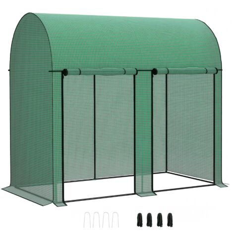 Serre de jardin 2 m² serre à tomates 2 portes acier PE vert