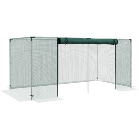 Serre de jardin serre à tomates filet dim. 240 x 120 x 110 cm acier galvanisé HDPE vert