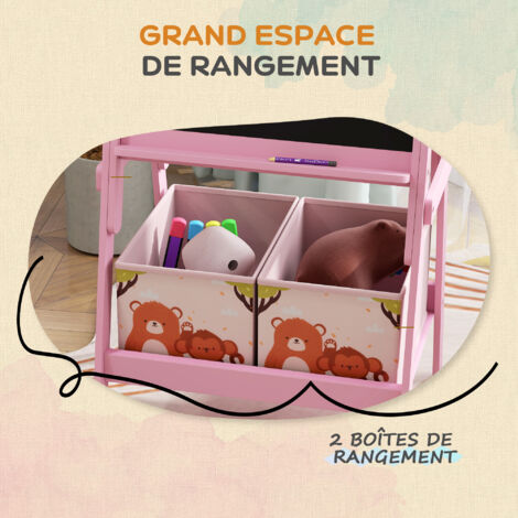 AIYAPLAY Chevalet Enfant Double Face Tableau Blanc Et Noir - Avec Étagères De Rangement, Gris, Dès 18 Mois