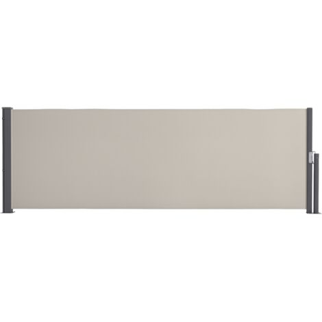 Store latéral brise-vue paravent rétractable dim. 3L x 1H m gris clair
