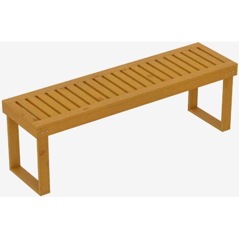 Outsunny – Banc de jardin 2 places en bois de pin – Assise à lattes pour drainage rapide – Dimensions 132 x 34 x 43 cm – Charge max 300 kg (1/5)