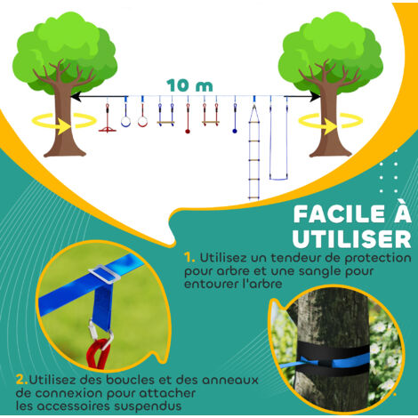 Klo Kick Parcours d'obstacles pour enfants 50 pi Ninja Warrior et