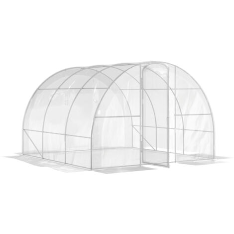 Outsunny – Serre tunnel 9 m² – Dimensions 295L x 295l x 195H cm – Acier galvanisé 25 mm – Bâche anti-UV 150 g/m² – Porte à charnière - PE 150 G (1/5)