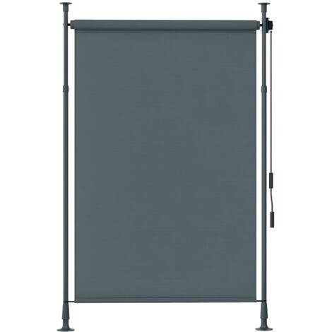 Store extérieur sur pied store manuel rétractable enroulable réglable H.2,2-3,1m sans perçage métal polyester gris