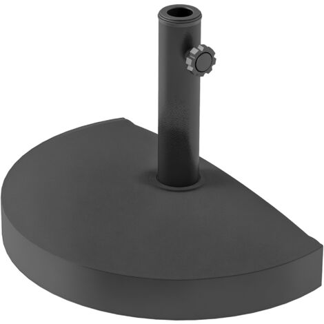 Pied de parasol base de lestage parasol demi-cercle 49 x 31x 33 cm poids net 9 Kg résine métal noir
