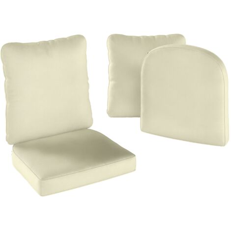 Outsunny – Ensemble de 2 coussins d'assise et dossier – Housse amovible UPF 50+ – Résistants aux UV et aux taches – Crème – Dimensions 51x53x9 cm
