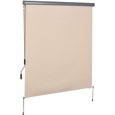 Outsunny – Store banne extérieur 250 x 160 cm – Tissu polyester 280g/m² anti-UV50+ – Mécanisme à manivelle en aluminium – Montage mural ou plafond (1/5)