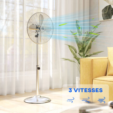 Ventilateur Sur Pied 50W 3 Vitesses Oscillant Inclinable Hauteur ventilateur-sur-pied-50w-3-vitesses-oscillant-inclinable-hauteur