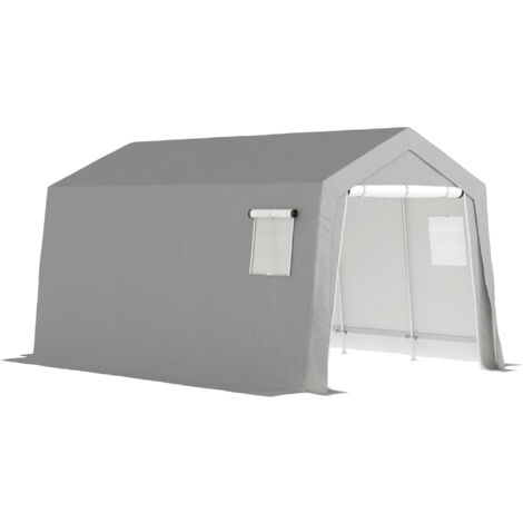 Outsunny – Abri de jardin métal 3 x 4,5 m – Tente de stockage étanche et anti-UV – Cadre en métal galvanisé – Accès facile avec porte zippée (1/5)