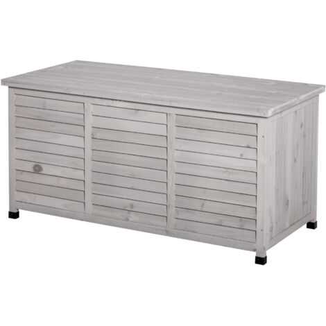 Outsunny – Coffre de jardin en bois de sapin 283L – Dimensions 127 x 56 x 60 cm – Résistant à l'eau – Multifonctionnel comme banc ou table d'appoint
