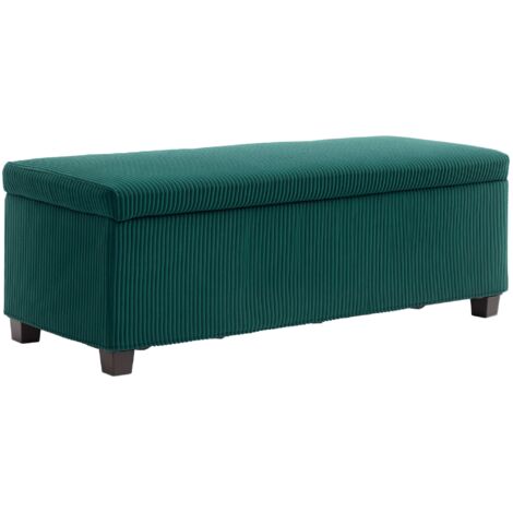 Homcom – Banquette coffre velours côtelé 112 x 42 x 40 cm – Rangement 84L – Charge max 220 kg – Pour usage quotidien élégant