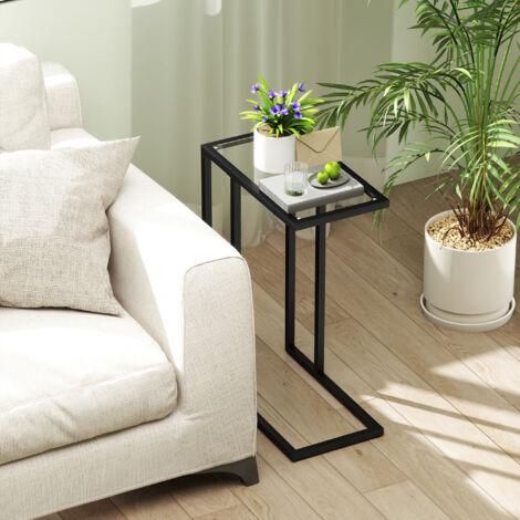Relaxdays Table d'appoint, Structure Métal Robuste, Panneau Mélamine