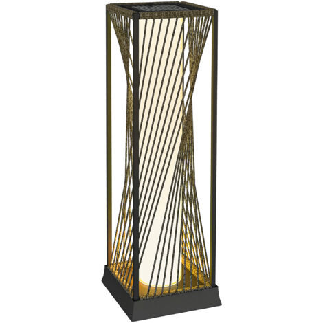Lampadaire LED solaire extérieur en résine filaire H. 77 cm gris