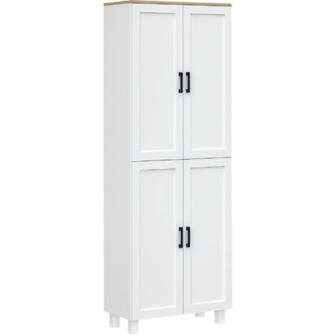 Homcom – Buffet haut 5 étagères – Armoire de cuisine en panneau de particules – Poignées métal noir – Dimensions 60x30x170,5 cm