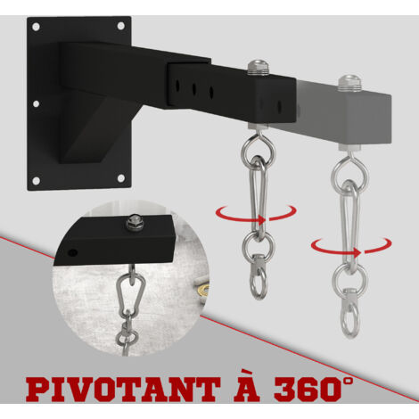 SPORTNOW Support Mural Pour Sac De Boxe - Réglable 5 Positions Jusqu'à 60kg
