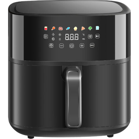 Friteuse à air - HOMCOM - 8L - 1700W - 8 programmes, température réglable et minuterie - acier et plastique - 32,5x41x32cm - noir