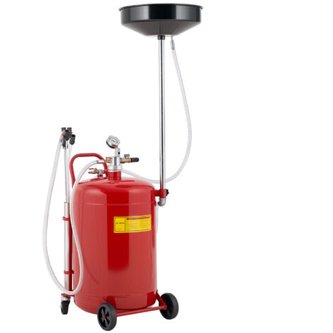 Récupérateur de vidange d'huile usagée - HOMCOM - 68 L - hauteur réglable 101-141 cm - avec roues et poignée - rouge