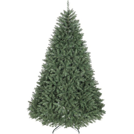 Sapin de Noël artificiel - HOMCOM - 2641 pointes de branche articulée, support en métal - plastique ignifuge - 210H cm - vert