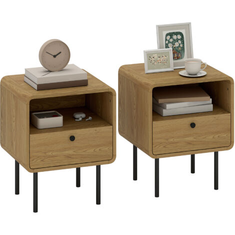 Table De Chevet Étroite 22×62 Cm Avec Tiroir & Étagères – Meuble Gain De Place Moderne, Charge Max 45 Kg, Compartiment Réversible