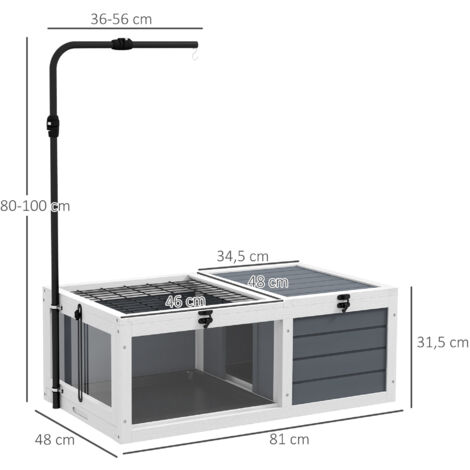 Enclos Pour Tortue PawHut - 2 Espaces Avec Niche - Dimensions 91,5 X 61 X 33 Cm - Bois De Sapin Et Grillage Acier