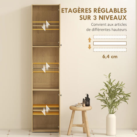 HOMCOM Colonne Salle De Bain, Meuble Salle De Bain Rangement Haute