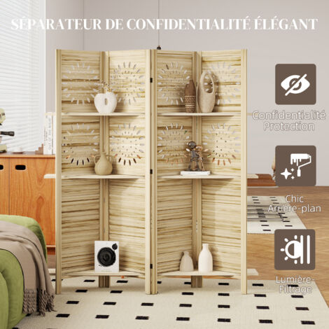 Rantry Paravent Pliable 120x170 Cm Imprimé Fleur – Séparateur Jardin Extérieur, Balcon, Terrasse, Décor Floral Double Face