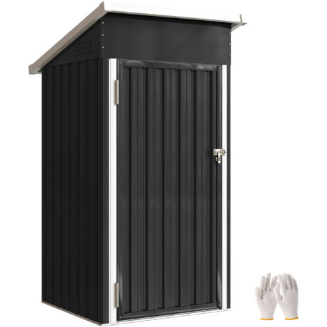 Outsunny – Abri de jardin métal 107,5x91x185 cm – Acier galvanisé résistant à la rouille – Toit incliné et aérations pour ventilation – Porte verrouillable