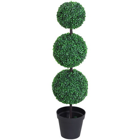 Plante artificielle haute gamme Spécial extérieur, Buis carré artificiel  couleur vert - Dim : 65 x 40 x 40 cm