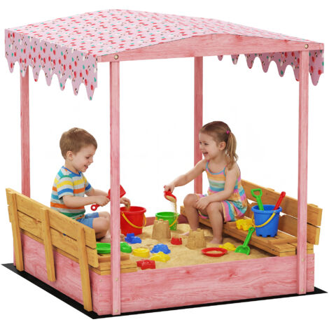 Bac à sable enfant - AIYAPLAY - couvercle et siège pliable - toile imprimée flamants - bois - rose - Jeux - Jouets Bac à sable enfant - AIYAPLAY - couvercle et siège pliable - toile imprimée flamants - bois - rose - Jeux - Jouets