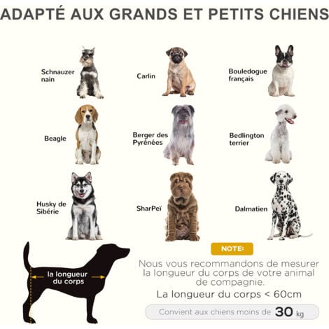 Lit sur pieds pour chien chat lit de camp animal lit surélevé Oxford textilène micro-perforé dim. 92L x 76l x 18H cm marron