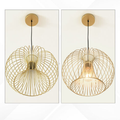 Lustre suspension design filaire dorée Ø 37 x 150 cm métal doré