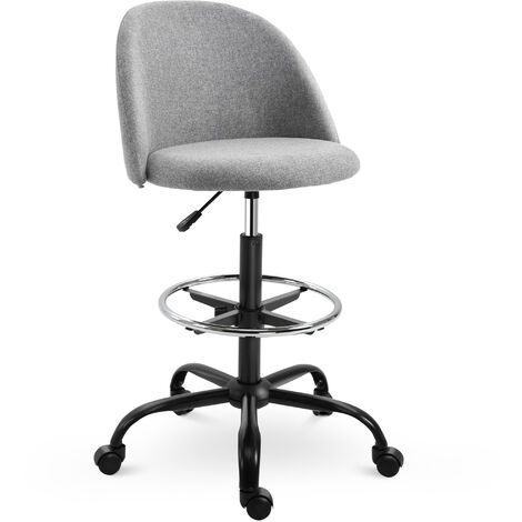 Vinsetto Chaise de bureau haute pour bureau debout avec support