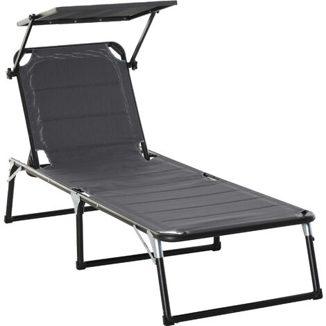 Lit de camping pliable meuble d'extérieur 190 cm pliable gris acier  02_0012876