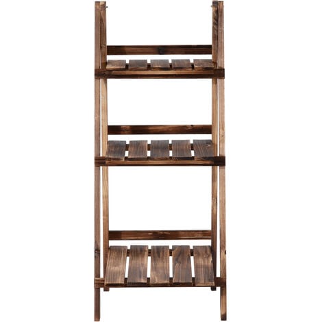 Etagère échelle à fleurs 3 niveaux pliable bois de sapin 40 x 37 x 93 cm charge max. 40 Kg