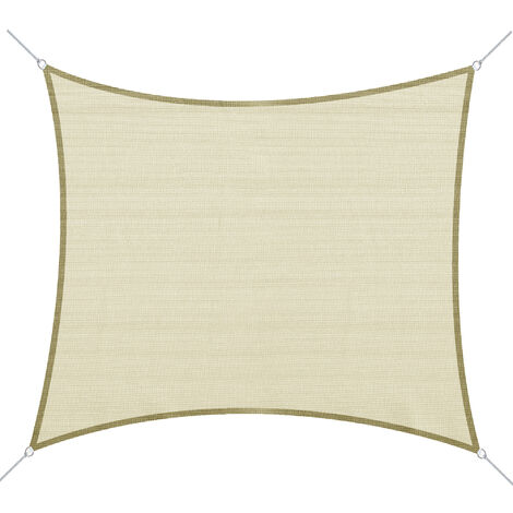Outsunny – Voile d'ombrage carré 3 x 3 m en polyéthylène haute densité 185 g/m² – Résistant aux UV – Installation facile avec œillets en métal