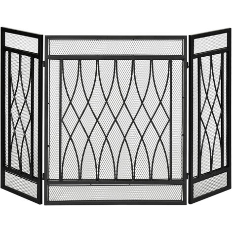 Pare-étincelles pour cheminée acier, grille anti étincelles, panneau protection  cheminée hxlenv. 52,5x97cm,noir - Accessoires cheminées et poêles - Achat &  prix