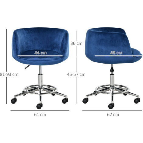Vinsetto Chaise de bureau ergonomique hauteur réglable piètement