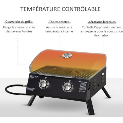 Barbecue Grill Barbecue Rond Portable Barbecue à Charbon de Bois Réglable en Hauteur Grill pour