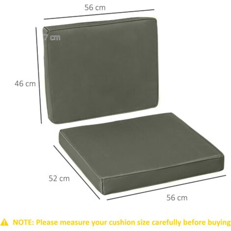 Coussins de fauteuil de jardin zippés déhoussables - galettes de chaise de jardin - épais rembourrage 7 cm - polyester haute densité gris