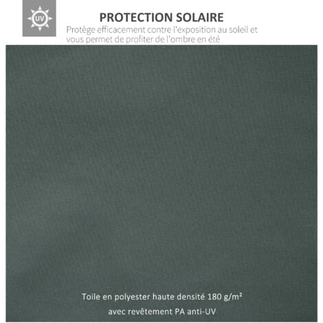 Toile de rechange pour pavillon tonnelle tente 3 x 3 m polyester haute densité 180 g/m² revêtement PA anti-UV gris