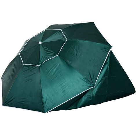Parasol abri solaire 2,1 x 2,22H cm protection UPF 50 +  sac transport fourni vert foncé